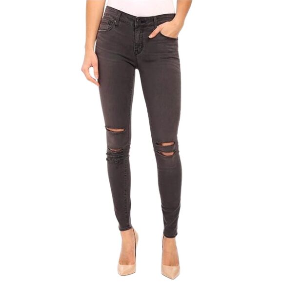 Parker Smith NEW Kam Gray Distressed Stretch Skinny Jeans, Size 12, MSRP $209 - Picture 2 of 9